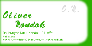 oliver mondok business card